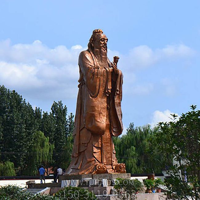景區園林大型至圣先師孔子孔圣人景觀銅雕像雕塑
