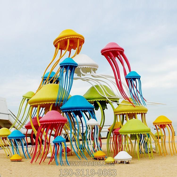 景區彩繪玻璃鋼蘑菇雕塑不銹鋼廣場動物雕塑戶外擺件