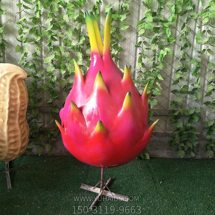 水果樂(lè)園玻璃鋼仿真水果火龍果雕塑