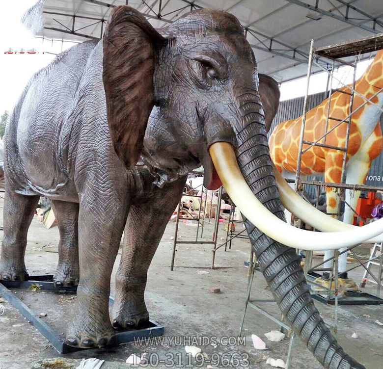 公園景區(qū)不銹鋼仿銅仿真動(dòng)物景觀大象雕塑、