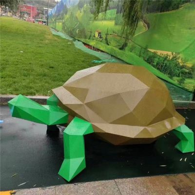 庭院綠地玻璃鋼幾何仿真動物雕塑雕