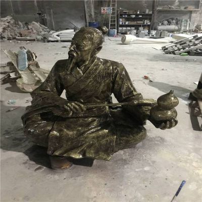 創(chuàng)意城市景觀(guān) 玻璃鋼仿銅人物雕塑