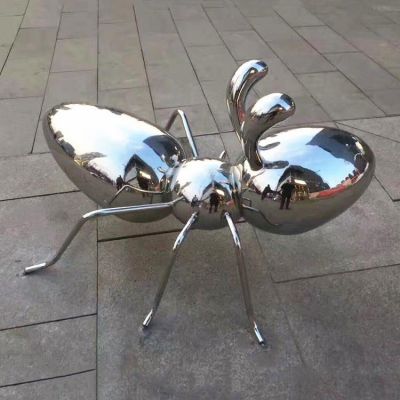 鏡面不銹鋼戶(hù)外園林景觀擺件螞蟻雕塑