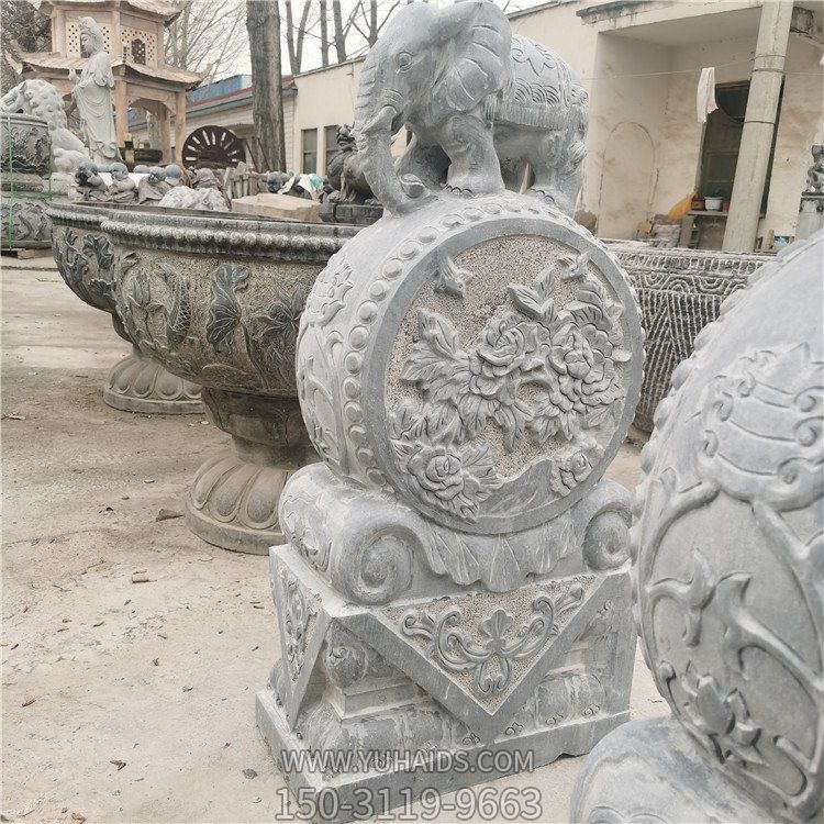 抱鼓石雕塑庭院別墅小區門口擺件