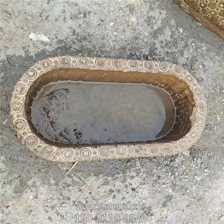 老石槽，花崗巖石刻水槽雕塑