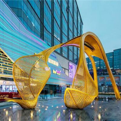 商場門口廣場大型不銹鋼創意鏤空異形景觀擺件