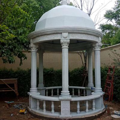 大理石石雕戶外園林圓形涼亭擺件