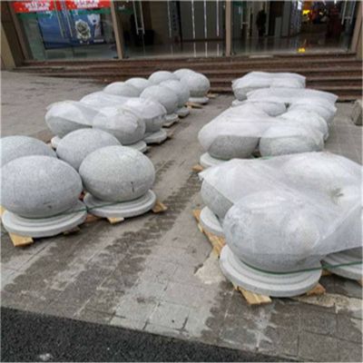花崗巖芝麻白廣場道路交通擋車擋路阻車圓球、景觀石
