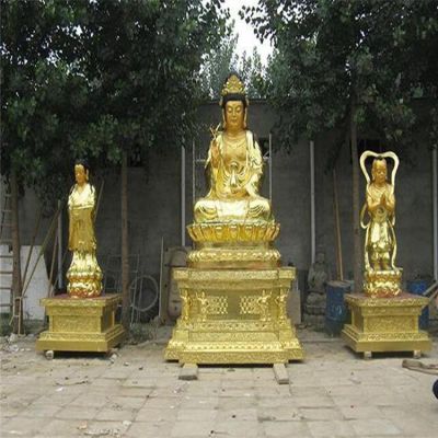 鑄銅噴漆寺廟宗教供奉觀世音菩薩