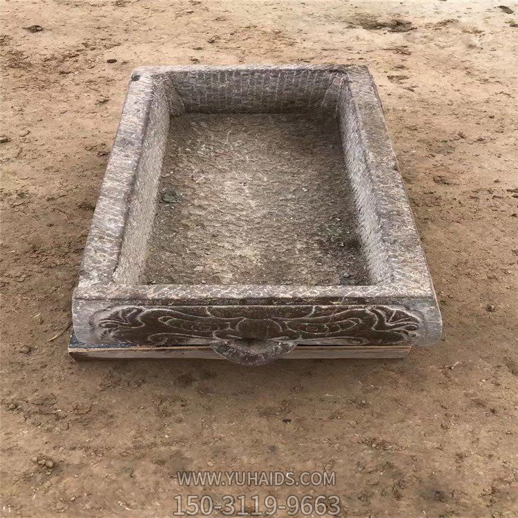 青石仿古石槽 庭院裝飾雕花老石槽雕塑