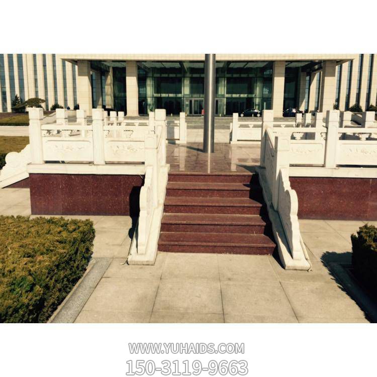 學(xué)校廣場升旗臺漢白玉圍欄欄桿雕塑