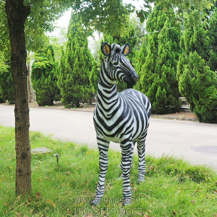 斑馬，玻璃鋼仿真動物雕塑
