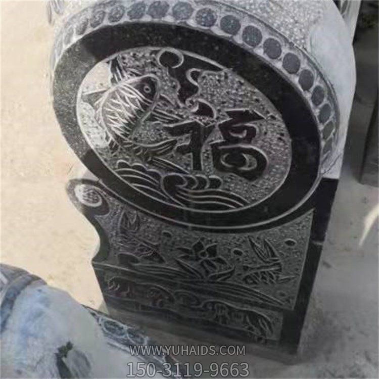 景區庭院門口裝飾大理石抱鼓石 門鼓雕塑