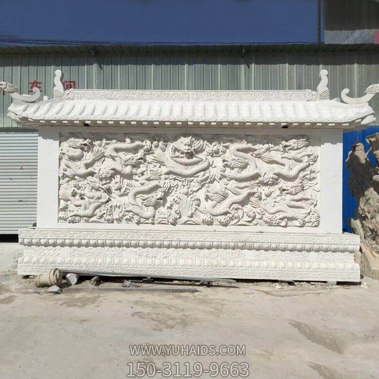 景區廣場漢白玉九龍壁石雕墻 景區廣場漢白玉九龍壁石雕墻