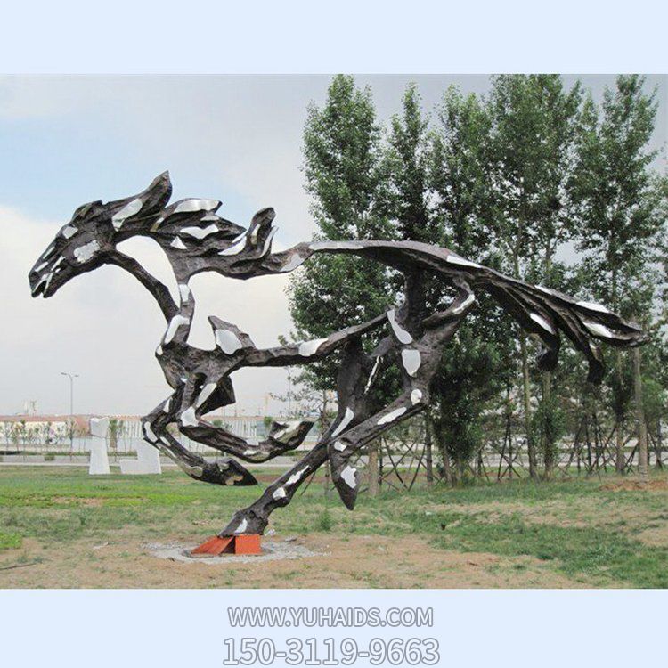 不銹鋼鏡面抽象園林戶外動物景觀雕塑