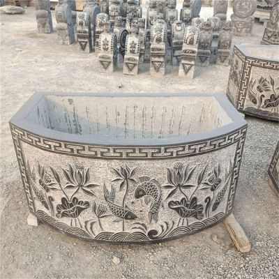 弧形石雕水槽水缸