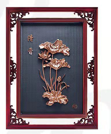 荷花浮雕裝飾畫