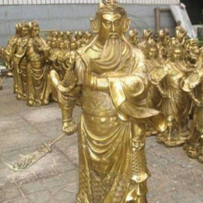 企業(yè)寺廟擺放銅關公佛像雕塑擺件