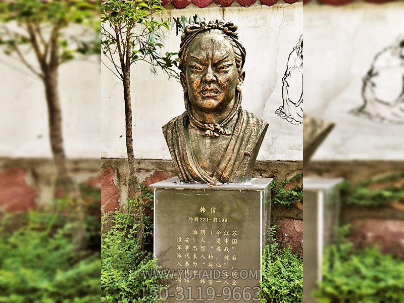 銅鑄半身像戶外景區裝飾品擺件韓信雕塑