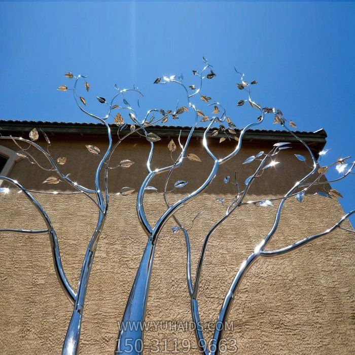 不銹鋼鏡面創意園林景觀樹擺件雕塑