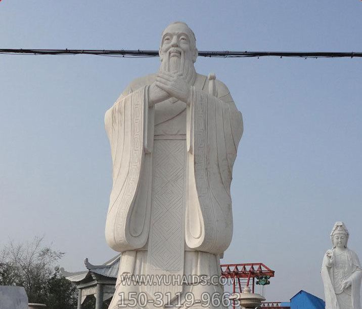 廣場(chǎng)大型孔子漢白玉石雕塑 廣場(chǎng)大型孔子漢白玉石雕塑