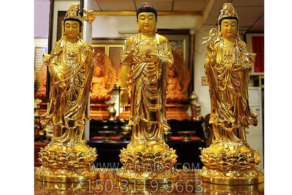 三圣雕塑-寺廟不銹鋼仿銅噴金烤漆供奉三圣雕塑 三圣雕塑-寺廟不銹鋼仿銅噴金烤漆供奉三圣雕塑