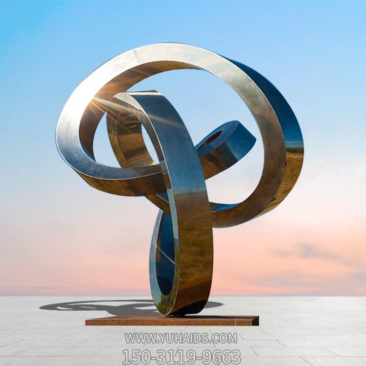 景觀月亮創意擺件不銹鋼 抽象鏡面發光鏤空雕像雕塑