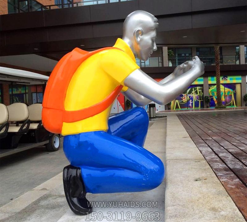 玻璃鋼現代人物景觀小品戶外步行街裝飾品雕塑