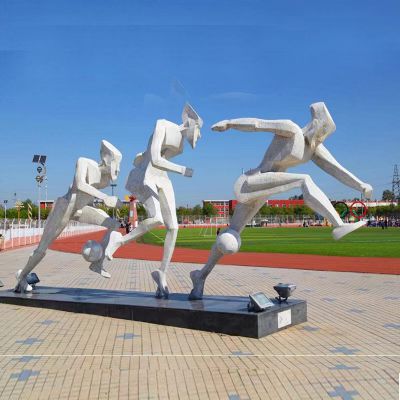 踢球,不銹鋼網(wǎng)格運動人物景觀雕塑
