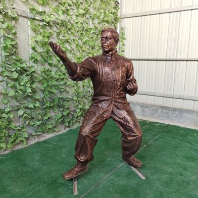打拳，功夫人物鑄銅雕塑