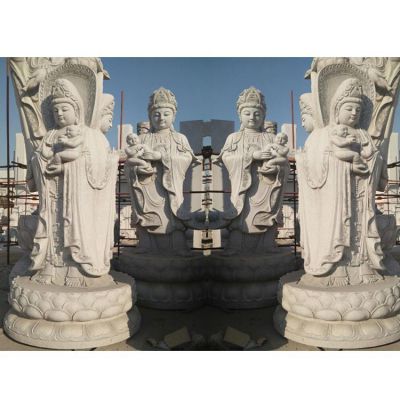 大理石石雕戶(hù)外園林景觀送子觀音雕塑