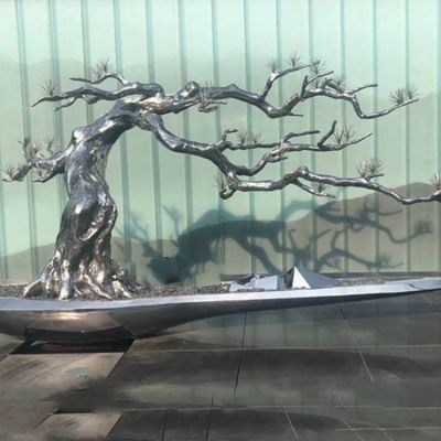 不銹鋼抽象園林景觀樹擺件