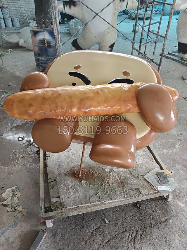 發光面包公仔門市門頭裝飾雕塑