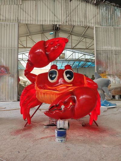 玻璃鋼發光螃蟹雕塑
