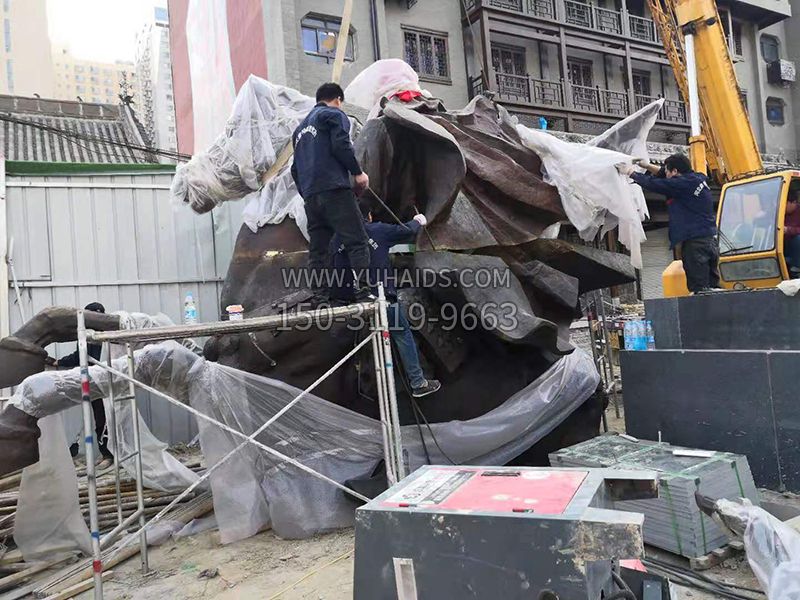 山西運城關(guān)王廟關(guān)公銅雕分體安裝 山西運城關(guān)王廟關(guān)公銅雕分體安裝