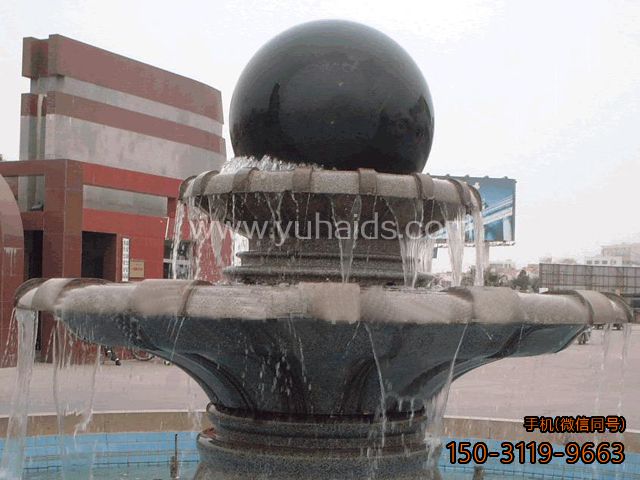 黑色大理石風水球雕塑